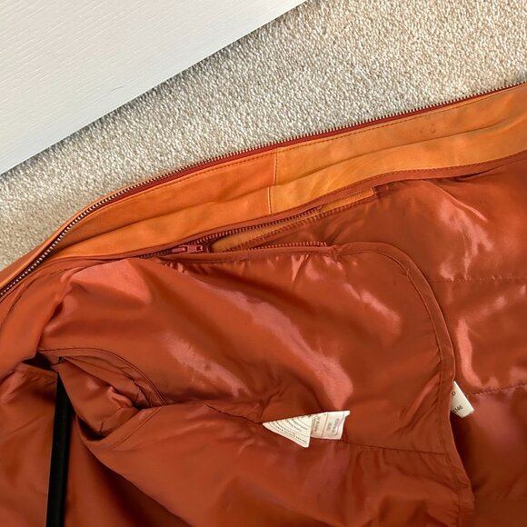 Danier Burnt Tangerine Leather Jacket with Zip-Out Lining – Size P (Fits XS–S) - Picture 8 of 8
